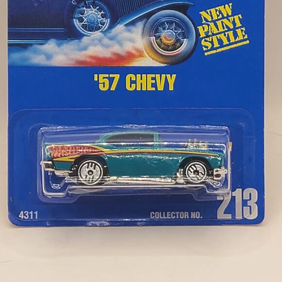 Hot Wheels Classics '57 Chevy - Turquoise with Silver UH #213 No Side Tampo - Picture 2 of 5